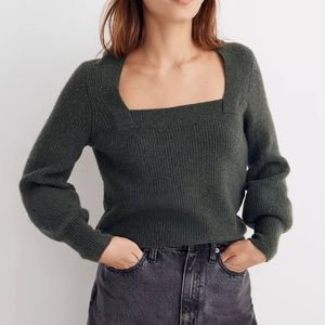 Madewell Melwood Square Neck Sweater in Coziest Yarn, Size XL
